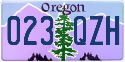 OR license plate 023QZH
