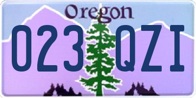 OR license plate 023QZI