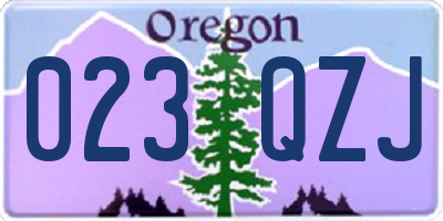 OR license plate 023QZJ