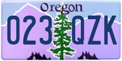 OR license plate 023QZK