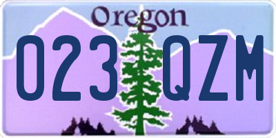 OR license plate 023QZM