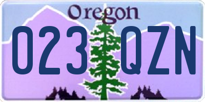 OR license plate 023QZN