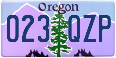 OR license plate 023QZP
