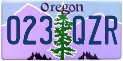 OR license plate 023QZR