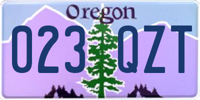 OR license plate 023QZT