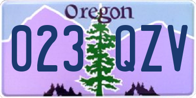 OR license plate 023QZV