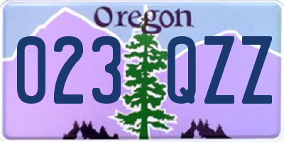 OR license plate 023QZZ