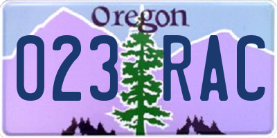 OR license plate 023RAC