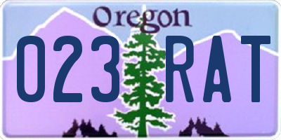 OR license plate 023RAT