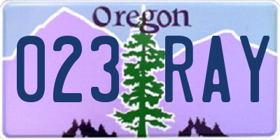 OR license plate 023RAY