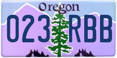 OR license plate 023RBB