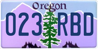OR license plate 023RBD