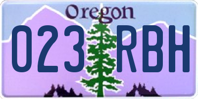 OR license plate 023RBH
