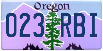 OR license plate 023RBI