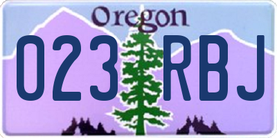 OR license plate 023RBJ
