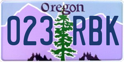 OR license plate 023RBK