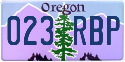 OR license plate 023RBP