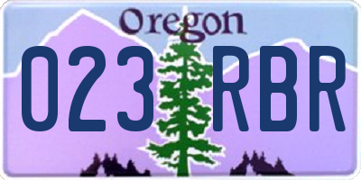OR license plate 023RBR