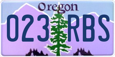 OR license plate 023RBS