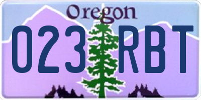 OR license plate 023RBT