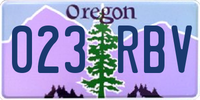 OR license plate 023RBV