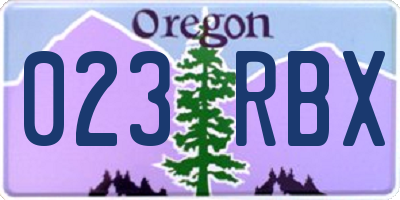 OR license plate 023RBX