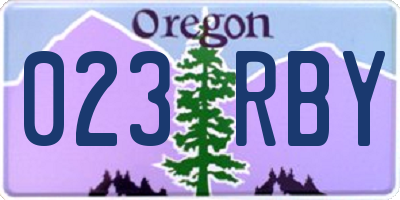OR license plate 023RBY