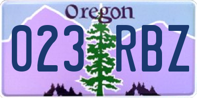OR license plate 023RBZ