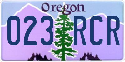 OR license plate 023RCR