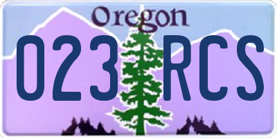 OR license plate 023RCS