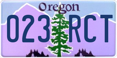 OR license plate 023RCT