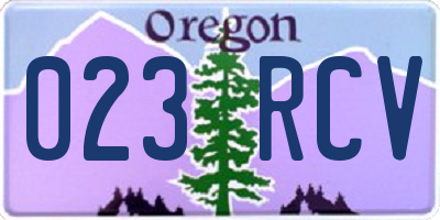 OR license plate 023RCV