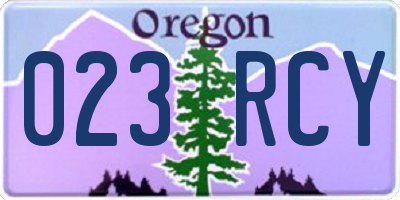 OR license plate 023RCY