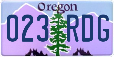 OR license plate 023RDG