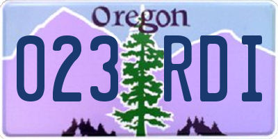 OR license plate 023RDI