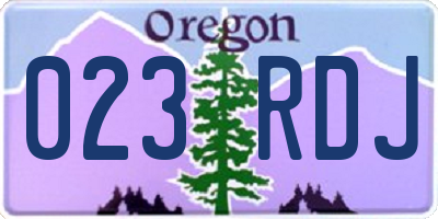 OR license plate 023RDJ