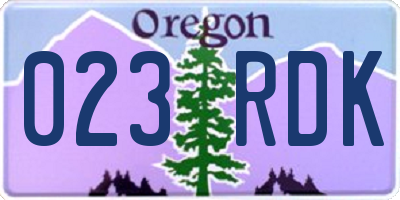 OR license plate 023RDK