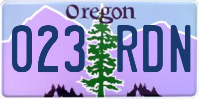 OR license plate 023RDN