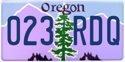 OR license plate 023RDQ