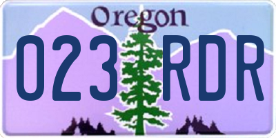 OR license plate 023RDR