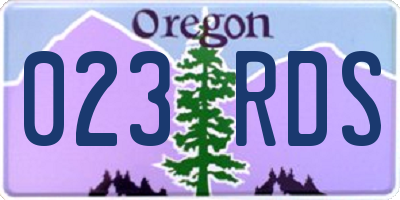 OR license plate 023RDS