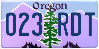 OR license plate 023RDT