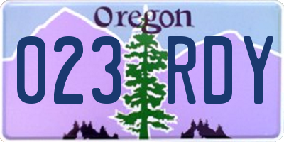 OR license plate 023RDY