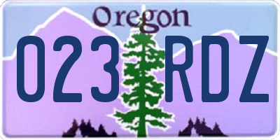 OR license plate 023RDZ