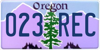 OR license plate 023REC