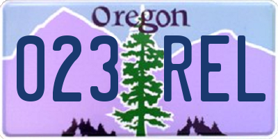 OR license plate 023REL
