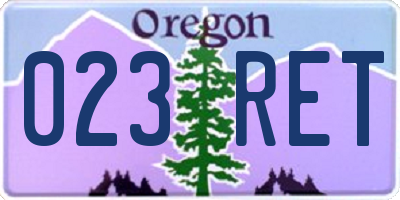 OR license plate 023RET