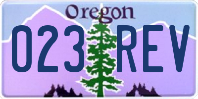 OR license plate 023REV