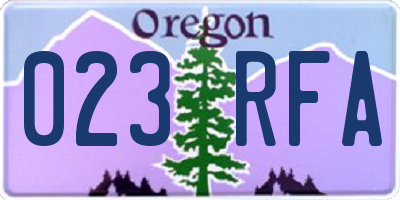 OR license plate 023RFA