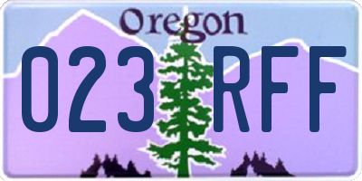 OR license plate 023RFF